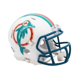 Dolphins 1980 to 1996 Throwback Revolution Speed Mini Football Helmet