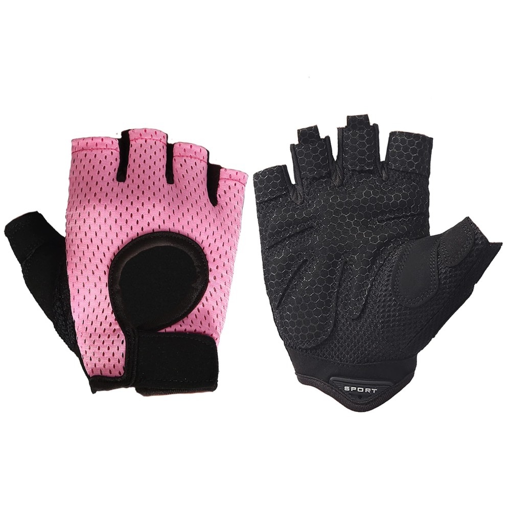 Workout Gloves for Women & Men, Gym Gloves Weight Lifting Gloves for Men, Mens Workout Gloves Fitness Gloves (M, Pink)
