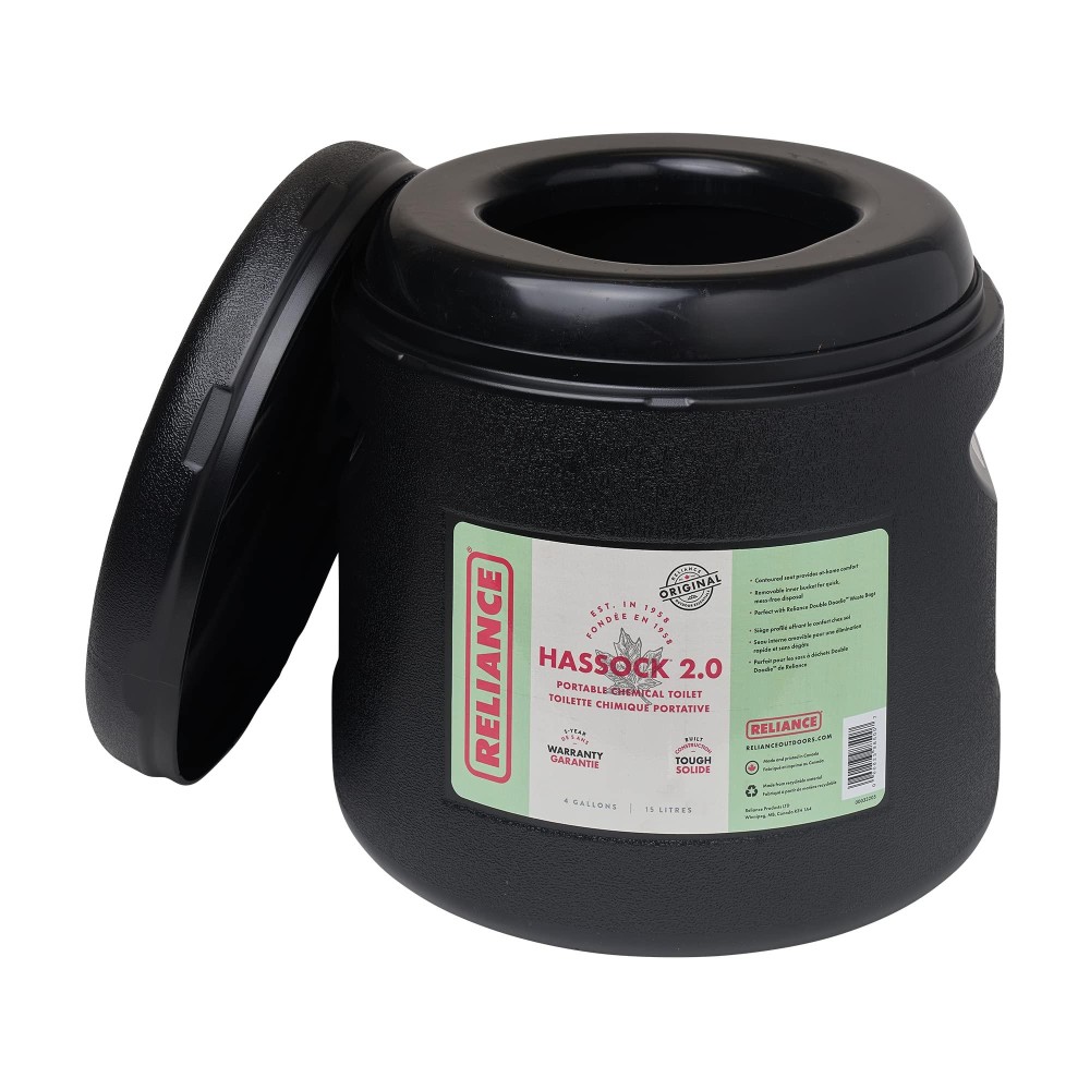 Reliance Products Hassock 2.0 Portable Toilet Black 4 gallon