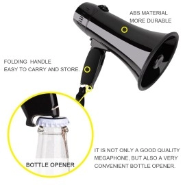 Mymealivos Portable Megaphone Bullhorn 20 Watt Power Megaphone Speaker Voice And Sirenalarm Modes With Volume Control And Strap