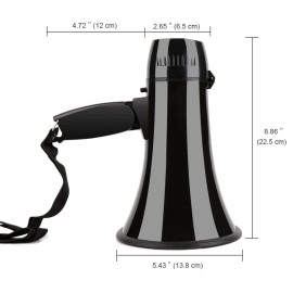 Mymealivos Portable Megaphone Bullhorn 20 Watt Power Megaphone Speaker Voice And Sirenalarm Modes With Volume Control And Strap