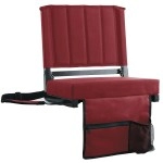 SPORT BEATS Stadium Seat for Bleachers with Back Support and Wide Padded Cushion Stadium Chair - Includes Shoulder Strap and Cup Holder