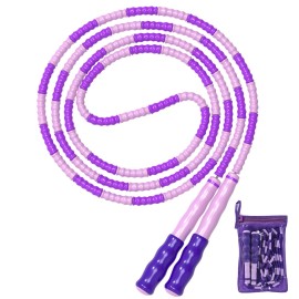 Leeboom Jump Rope Adjustable Length Tanglefree Segmented Soft Beaded Skipping Rope Fitness Jump Rope For Kids Man And Women