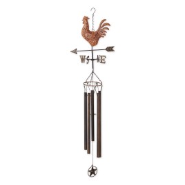 Accent Plus Iron Weathervane Windchime Outdoor Chimes For Yard Garden 45X1175X7 Copper Rooster