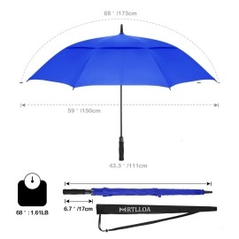 Mrtlloa Automatic Open Golf Umbrella 626872 Inch Extralarge Oversized Double Canopy Vented Windproof Waterproof Stick Rain G