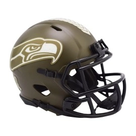 Seattle Seahawks Helmet Riddell Replica Mini Speed Style Salute To Service