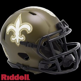 New Orleans Saints Helmet Riddell Replica Mini Speed Style Salute To Service