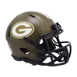 Green Bay Packers Helmet Riddell Replica Mini Speed Style Salute To Service