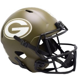 Green Bay Packers Helmet Riddell Replica Full Size Speed Style Salute To Service