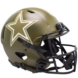 Dallas Cowboys Helmet Riddell Authentic Full Size Speed Style Salute To Service