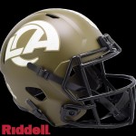 Los Angeles Rams Helmet Riddell Replica Full Size Speed Style Salute To Service