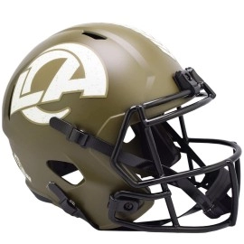 Los Angeles Rams Helmet Riddell Replica Full Size Speed Style Salute To Service