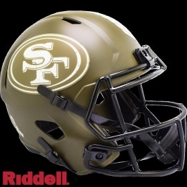 San Francisco 49ers Helmet Riddell Replica Full Size Speed Style Salute To Service