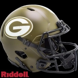 Green Bay Packers Helmet Riddell Authentic Full Size Speed Style Salute To Service