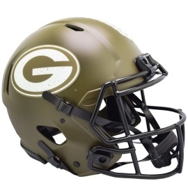 Green Bay Packers Helmet Riddell Authentic Full Size Speed Style Salute To Service