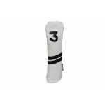 Leather White & Black Fairway Golf Head Cover