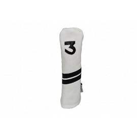 Leather White & Black Fairway Golf Head Cover