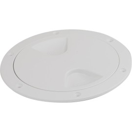 Screw-Out Deck Plate, White - 6 in.