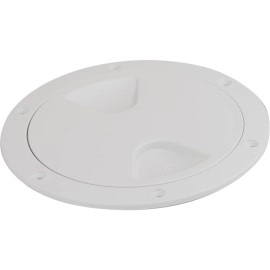 Screw-Out Deck Plate, White - 6 in.