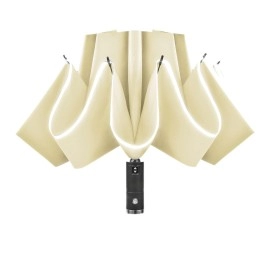 Lejorain Inside Out Umbrella Folding - Inverted LED Umbrella Automatic Open and Close - Women Rain Umbrella Reverse Folding