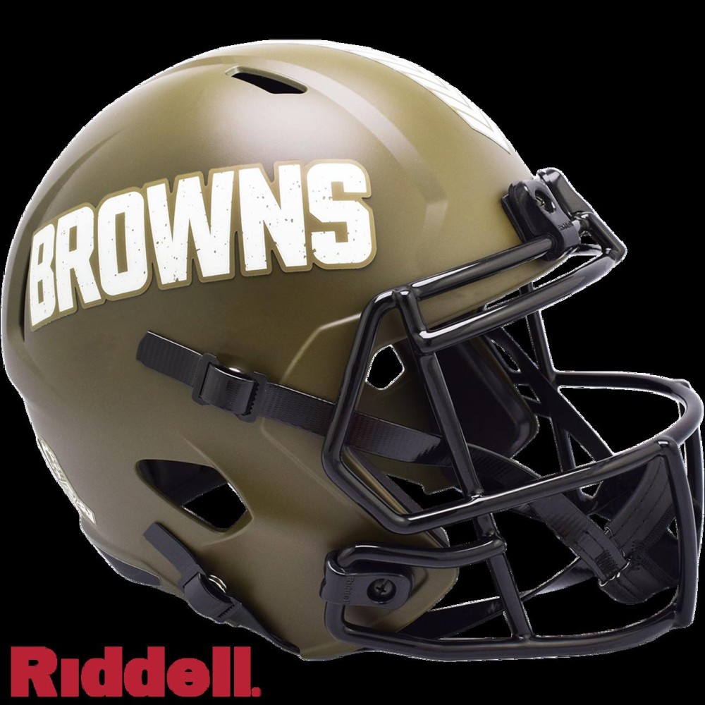 Cleveland Browns Helmet Riddell Replica Full Size Speed Style Salute To Service