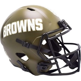 Cleveland Browns Helmet Riddell Replica Full Size Speed Style Salute To Service