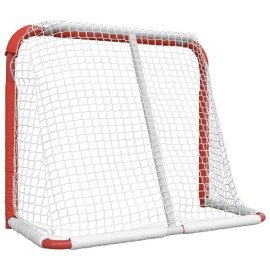 vidaXL Hockey Goal Red and White 137x66x112 cm Polyester