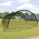 vidaXL Baseball Batting Cage Net Black 600x400x250 cm Polyester