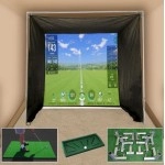 5x10x10 Tour Simulator Golf Net Frame Kit, 5x5 TeeLine Golf Mat, & Ball Tray