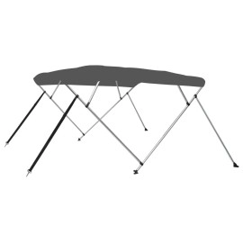 vidaXL 4 Bow Bimini Top - Adjustable Canopy Cover Boat Shade - 100% Polyester Material with PU Coating - UV & Water Resistant, Anthracite