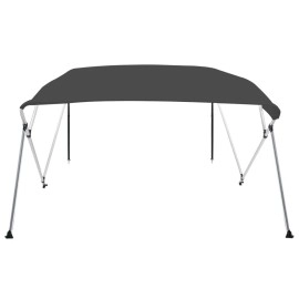 vidaXL 4 Bow Bimini Top - Adjustable Canopy Cover Boat Shade - 100% Polyester Material with PU Coating - UV & Water Resistant, Anthracite