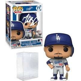 Mookie Betts 77 Facsimile Signed Reprint Laser Autographed Funko Pop Baseball Mlb Los Angeles Dodgers Figurine With Protector