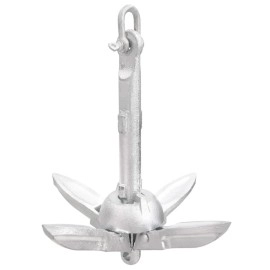 vidaXL Folding Anchor Silver 1.5 lb Malleable Iron