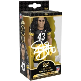 Troy Polamalu Gold 5 Inch Facsimile Signed Reprint Laser Autographed Funko Pop Football Pittsburgh Steelers Figurine