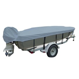 Carver 71114F-10 Styled-to-Fit Boat Cover for Wide V-Hull Fishing Boats O/B - 14'6