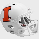 Illinois Fighting Illini White Riddell Speed Replica Full Size Football Helmet - New in Riddell Box