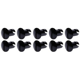 0.50 in. Long Oval Head Dzus Buttons Black - Pack of 10