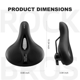 Rockbros Bike Seat Comfort Bike Saddle Mountain Bicycle Accessories For Men Women Soft Wide Bike Seat Cushion Dual Shock Absorbi