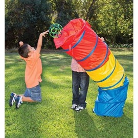 Pacific Play Tents Kids Find Me Multi Color 6 Foot Crawl Tunnel - Red, Yellow & Blue, 6L x 19
