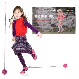 Just Jump It Ankle Skip Ball Foldable Wheel Skip It Jump Rope for Kids Exercise Equipment and Agility Toy - Pink