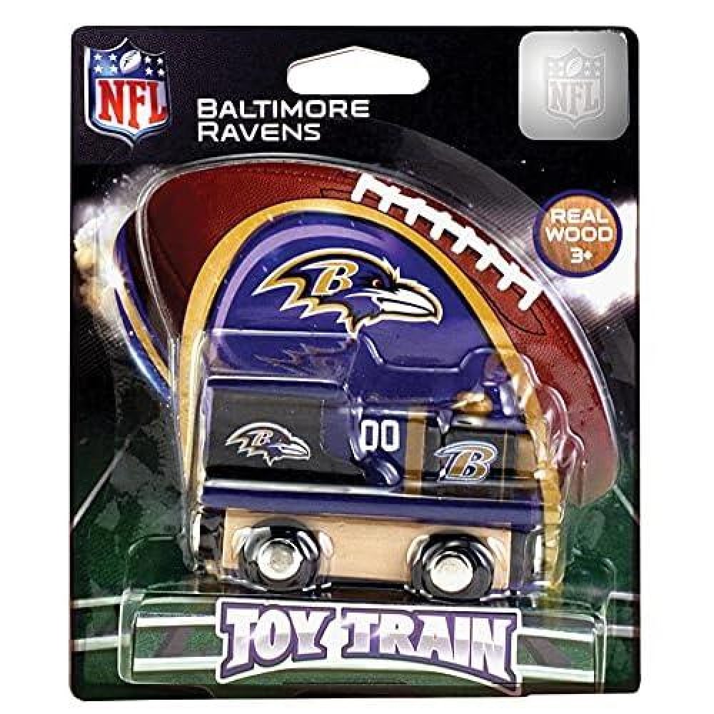 MasterPieces NFL Baltimore Ravens Real Wood Toy Train, For Ages 3+