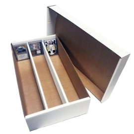 (5) SUPER Shoe 3-Row Storage Box (3000 Ct.) - Cardboard Storage Box - Baseball,Football, Basketball, Hockey, Nascar, Sportscards, Gaming & Trading Cards Collecting Supplies by MAX PRO