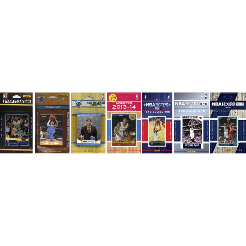 NBA New Orleans Pelicans 7 Different Licensed Trading Card Team Sets