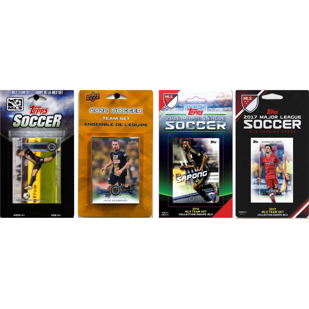 MLS Philadelphia Union 4 Different Licensed Trading Card Team Sets