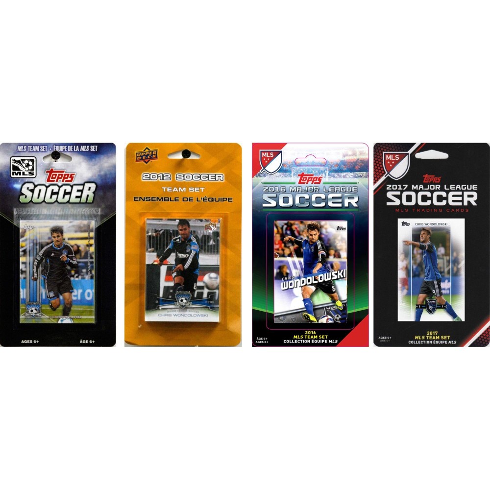 MLS San Jose Earthquakes 4 Different Licensed Trading Card Team Sets