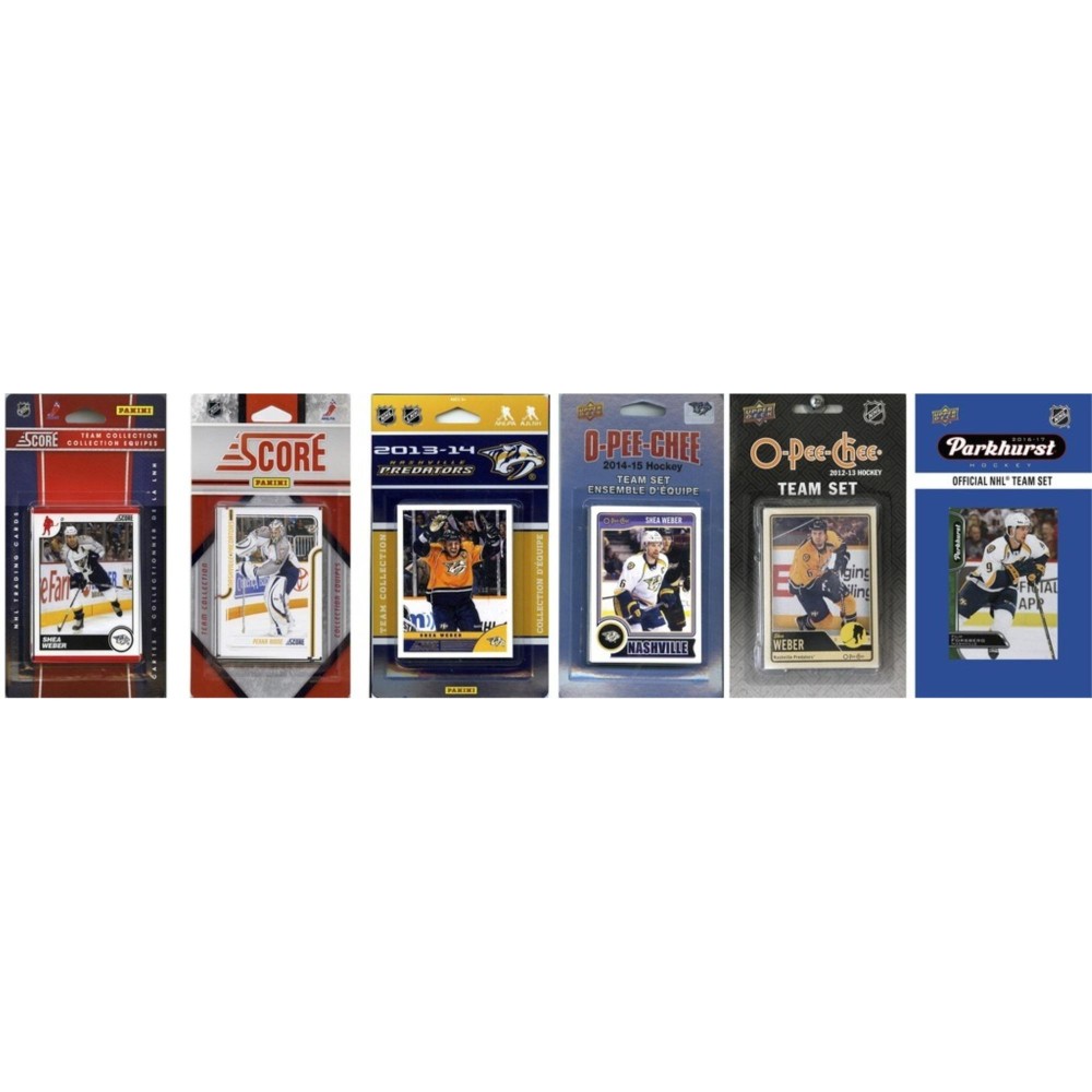 NHL Nashville Predators 6 Different Licensed Trading Card Team Sets