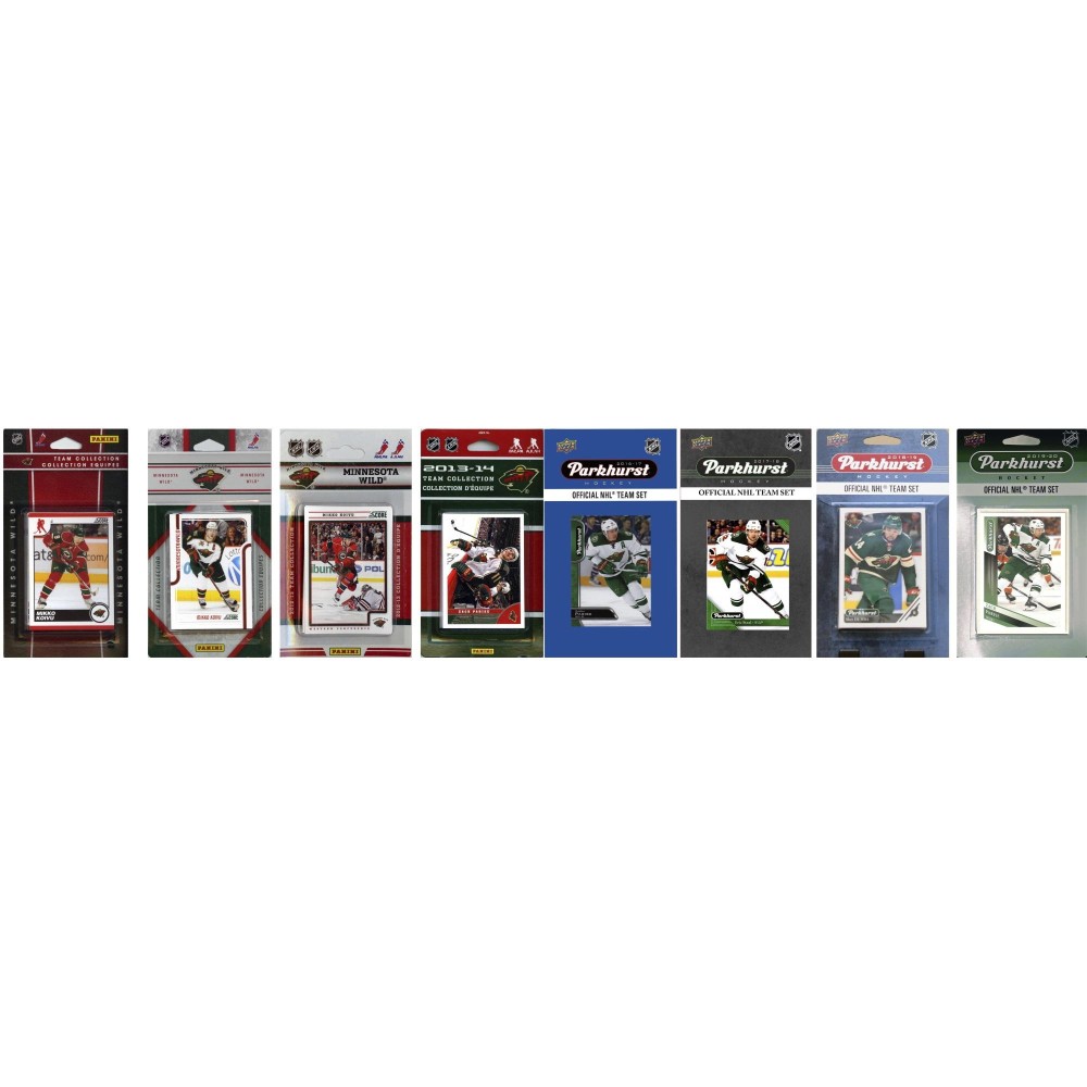 NHL Minnesota Wild 8 Different Licensed Trading Card Team Sets