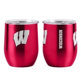 Boelter Brands NcAA Wisconsin Badgers Drink Tumbler Steel 16 curved Team colors One Size