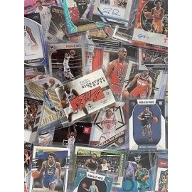 Alleo 100 Official NBA Basketball Cards, Rookies, Stars, Hall of Fame and 1 Authentic Autograph or Jersey Cards