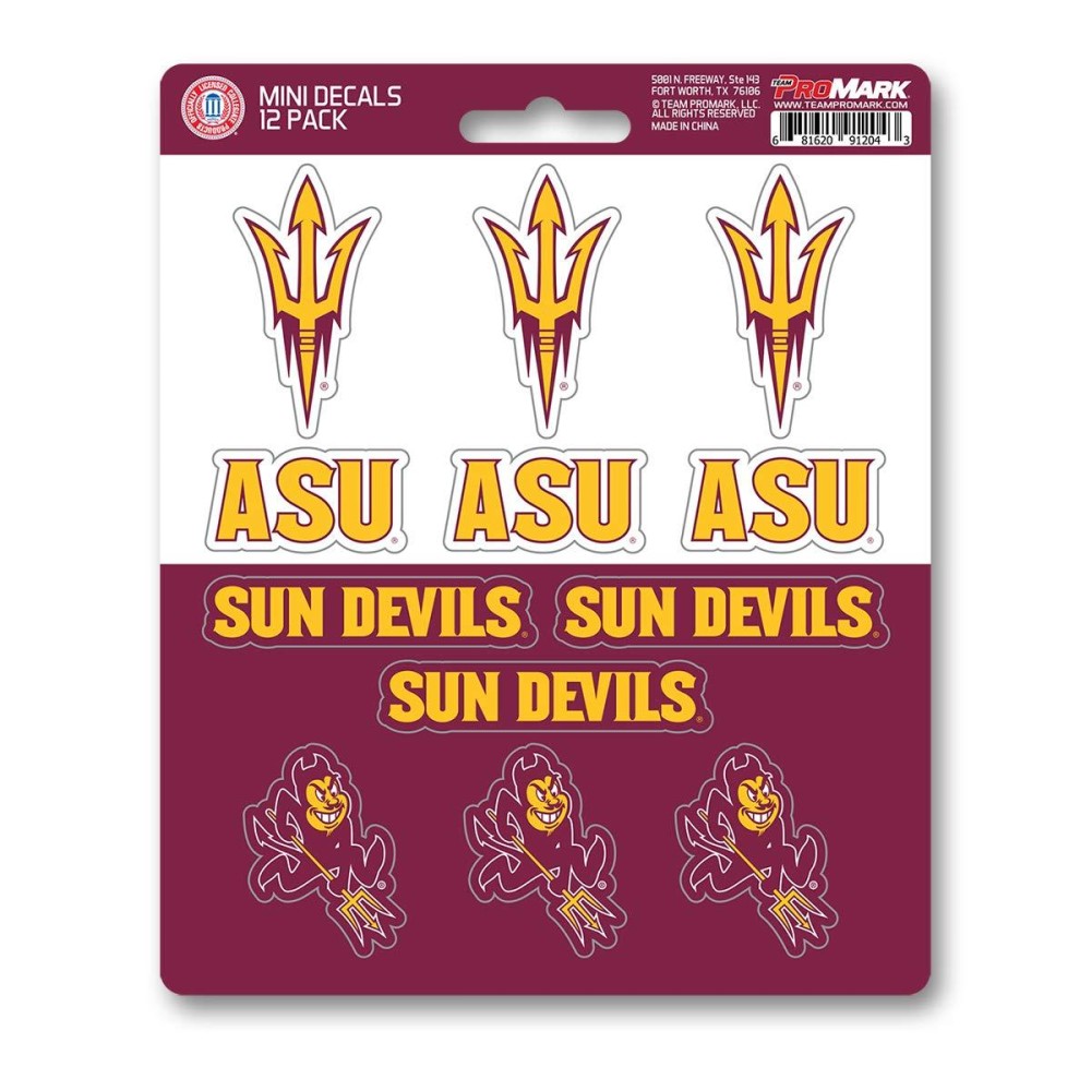 Arizona State Sun Devils Decal Set Mini 12 Pack Special Order